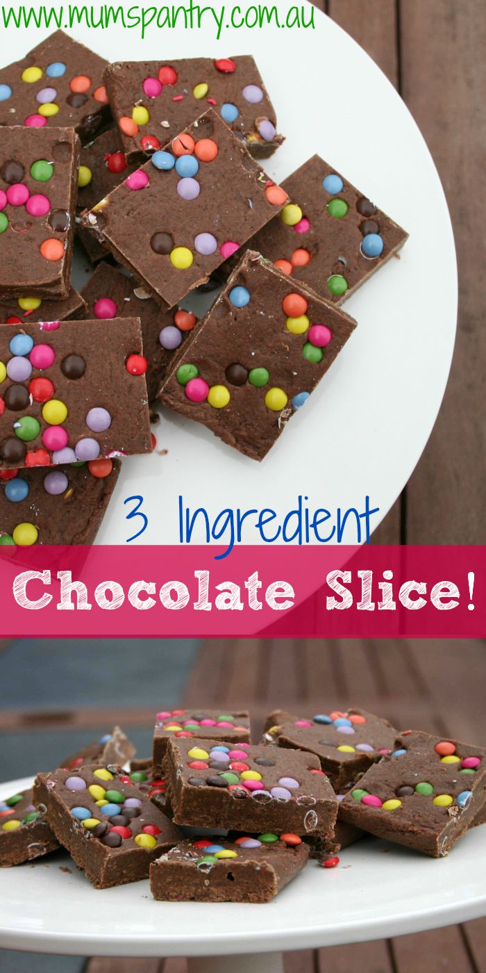 3 ingredient chocolate slice