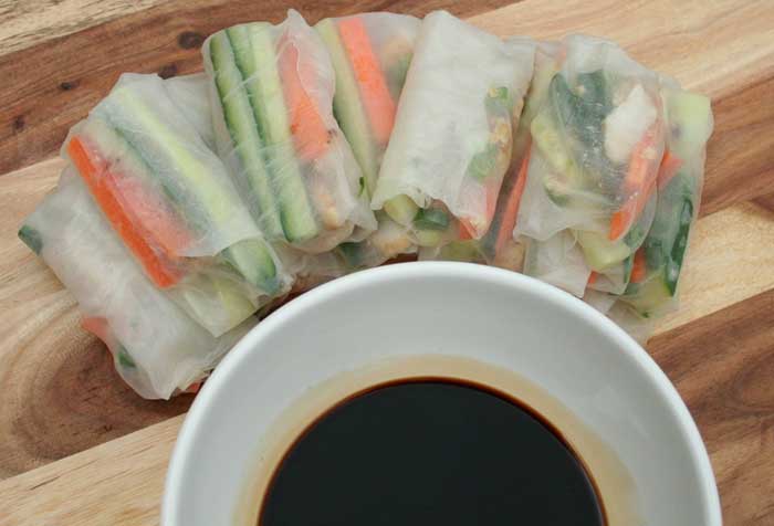 Chicken and Vegie Rice Paper Rolls