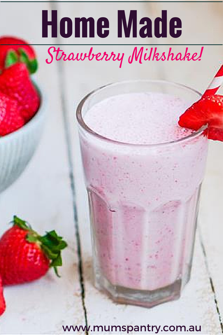home made strawberry milkshake