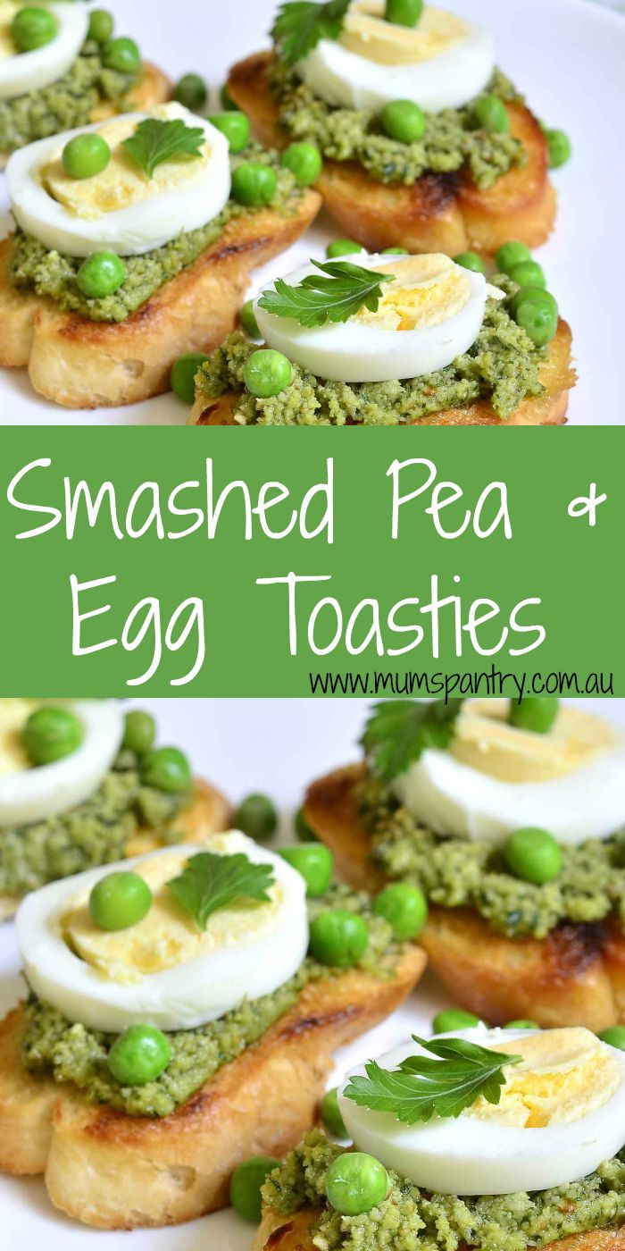 smashed pea and egg toasties