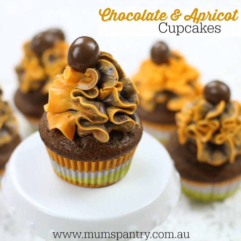 chocolate and apricot cupcakes