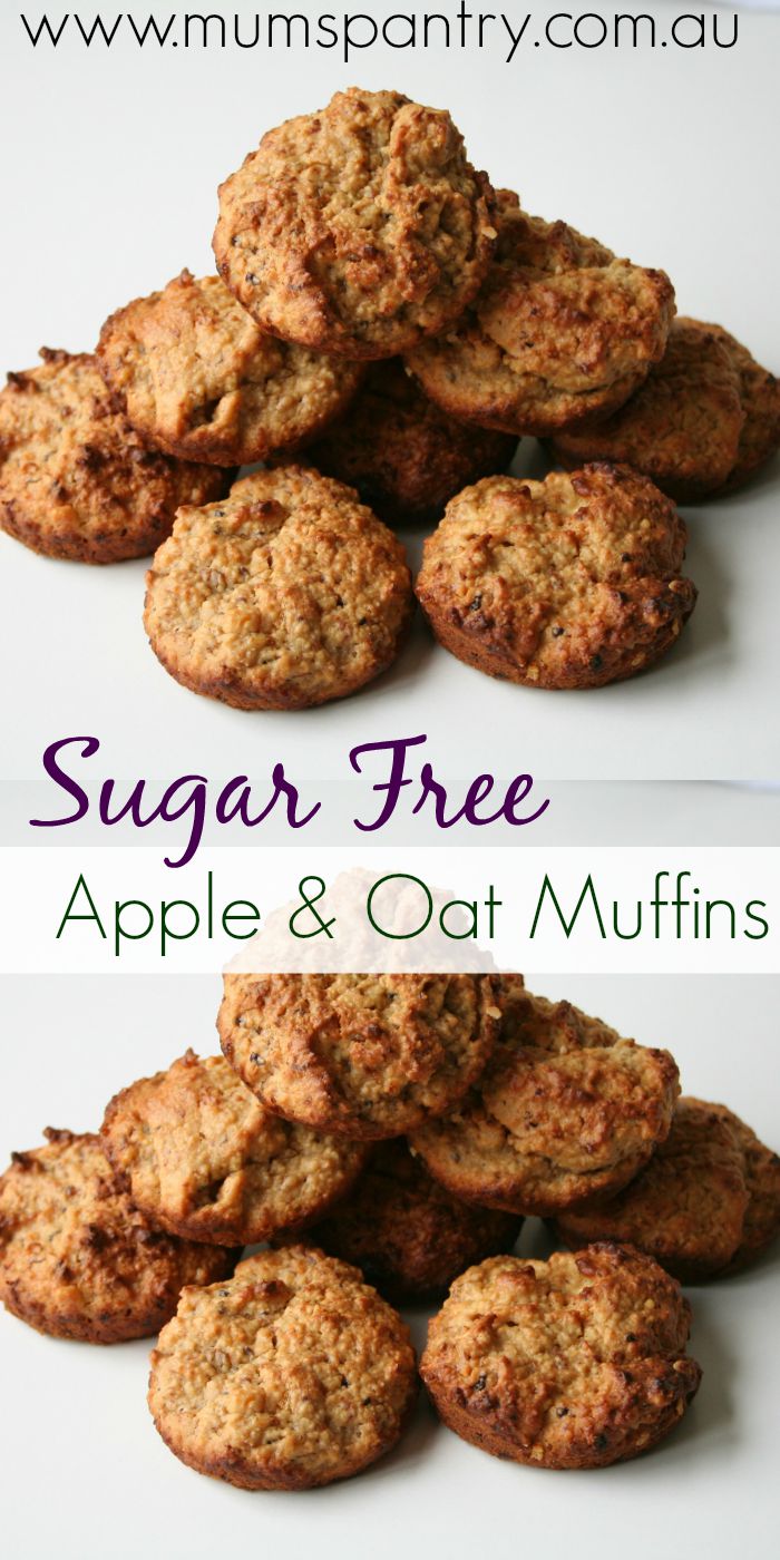 sugar free apple and oat muffins