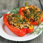 Rice Stuffed Roasted Capsicums