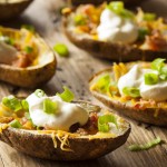 Crispy bacon loaded potato skins