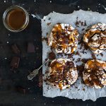 Dark Chocolate and Salted Caramel Baked Meringues