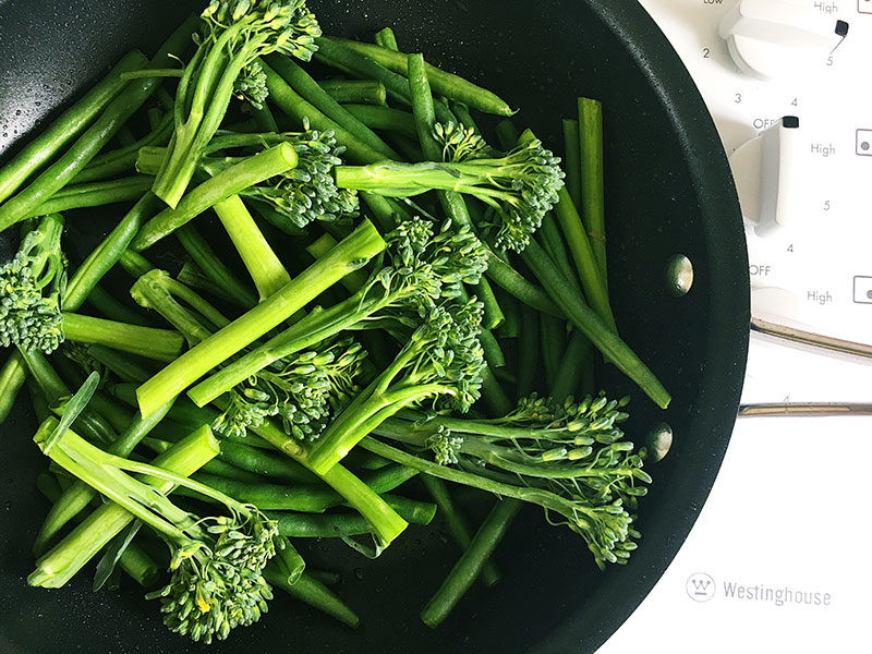broccolini in Pesto Chicken and greens recipe 