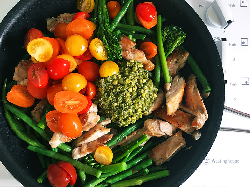 Pesto Chicken and greens recipe step 5