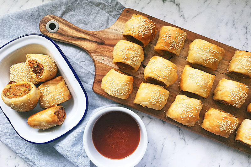 sausage rolls with hidden veggies recipe