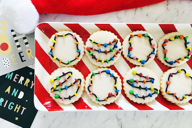 Christmas light cookies, recipe, decorate