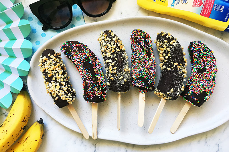 banana pops, ice cream