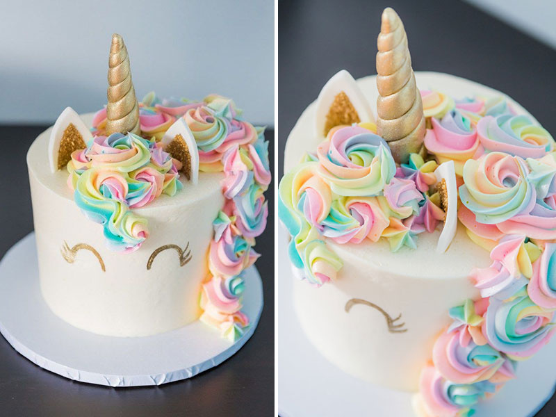 pastel unicorn cakes