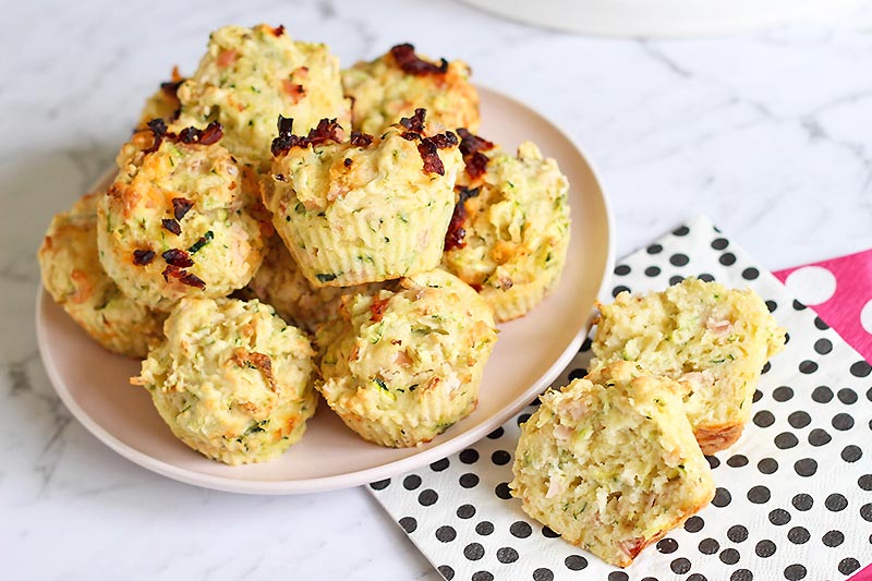 zucchini and ham muffins