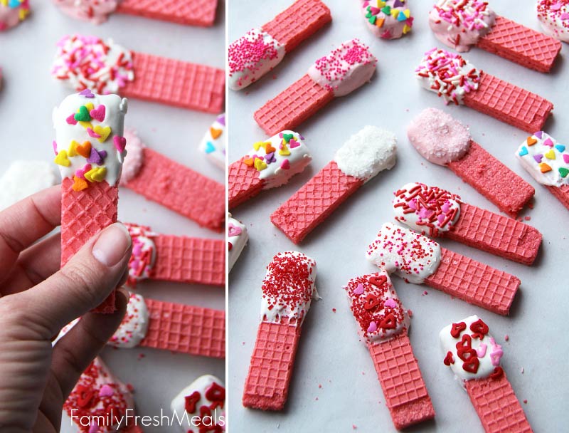 Valentine's Day dipped wafers