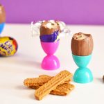 Cadbury Cream Eggs and Scotch Finger Soldiers