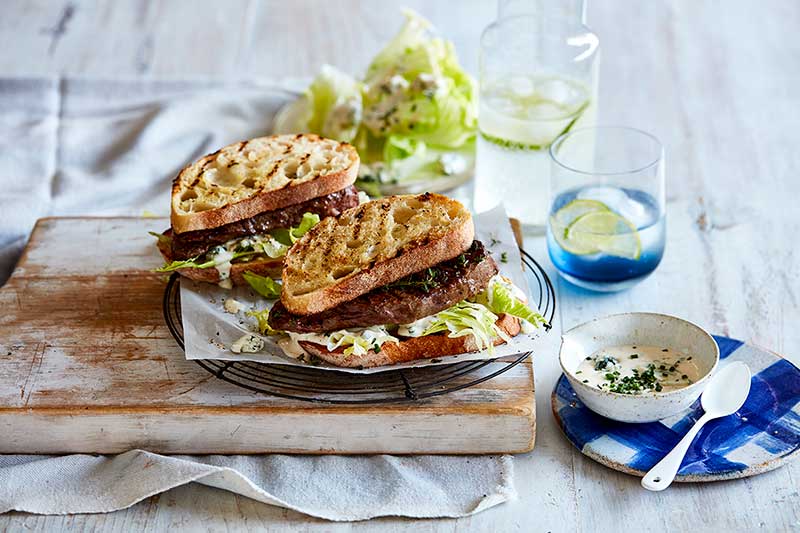 blue cheese steak sandwich